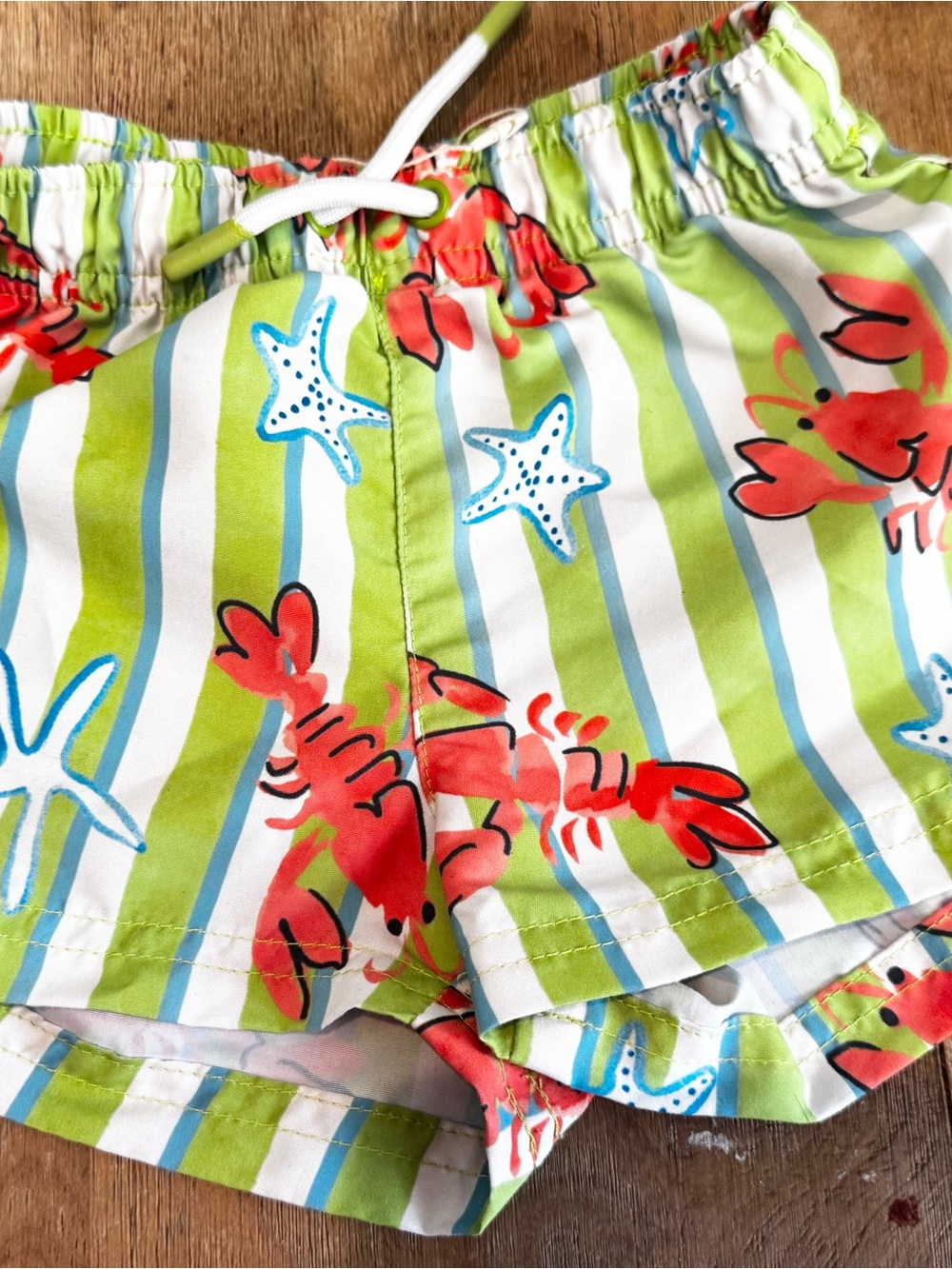 Zara lobster striped swim trunks size 2